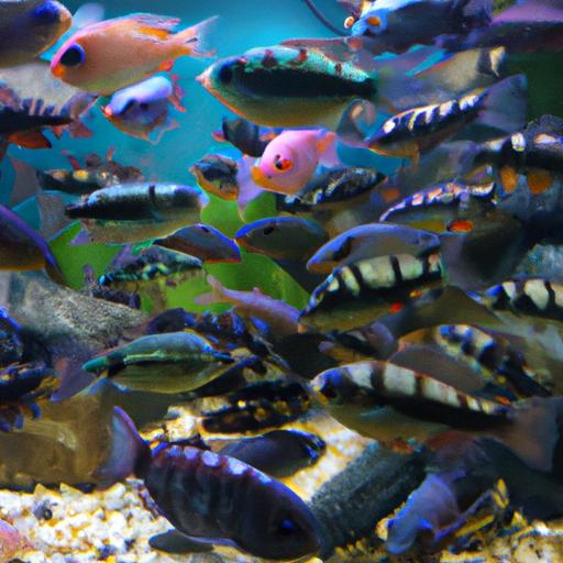Bức ảnh cuốn hút thể hiện sự sống chung hài hòa của cá bảy màu full black với những người bạn cùng bể cá phù hợp trong một hệ sinh thái bể cá cân bằng.