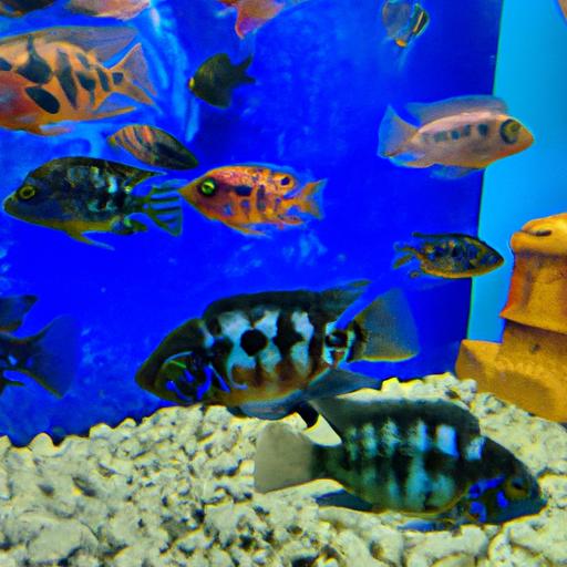 Bức ảnh thu hút sự chú ý thể hiện sự hấp dẫn thẩm mỹ của cá bảy màu full black trong một bể cá được trang trí tuyệt đẹp.