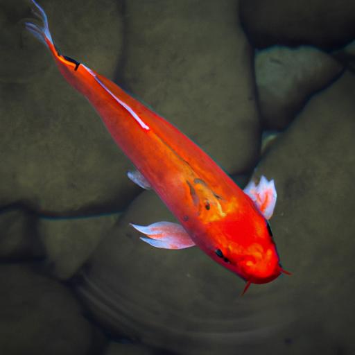Cá bảy màu koi đỏ rực rỡ trong hồ cá