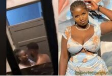 Video that shows Christine Nampeera and her boyfriend in a relatively daring situation in the toilet is leaked